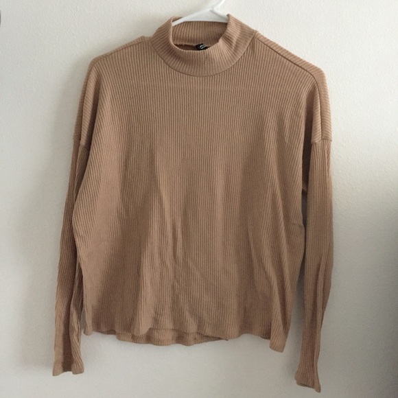 tan mock neck